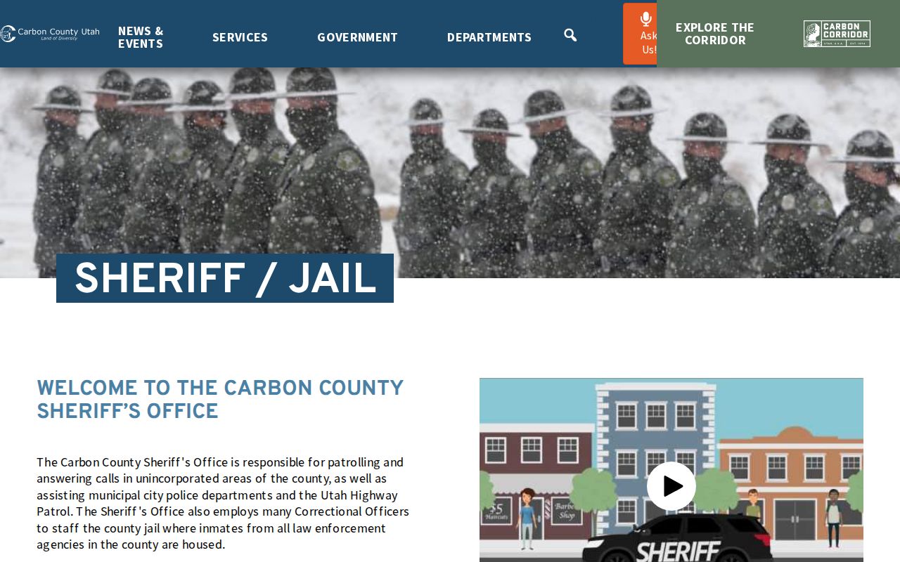 Carbon County arrest warrant reference, official Sheriff's Office and Jail page